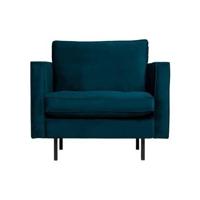 WOOOD Fauteuil 'Rodeo' Velvet, kleur Blauw - thumbnail