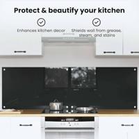 VidaXL Keuken achterwand 2 pcs zwart 80 x 50 cm gehard glas - thumbnail
