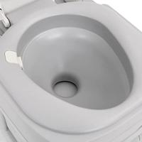 VidaXL Campingtoilet draagbaar 22+12 l hdpe grijs en wit - thumbnail