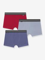 Set van 3 boxershorts voor jongens Ecodim rood - thumbnail