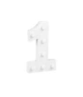 Cijfer 1 met licht hoogte 17 cm breedte 10 cm - thumbnail