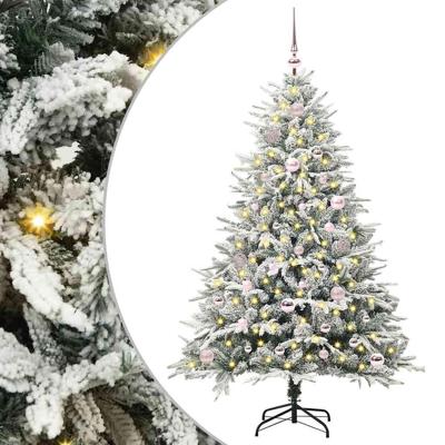 VidaXL Artificial pre-lit kerstboom met ballenset groen 150 cm