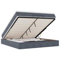 Ottoman bed met matras 160x200cm fluweel donkergrijs - thumbnail