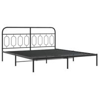 Bedframe met hoofdbord metaal zwart 180x200 cm - thumbnail