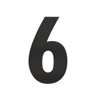 Intersteel Huisnummer 6 xl hoogte 30 cm rvs/mat zwart - thumbnail