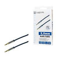 LogiLink CA10150 Jackplug Audio Aansluitkabel 1.50 m Donkerblauw (mat) Vergulde steekcontacten - thumbnail