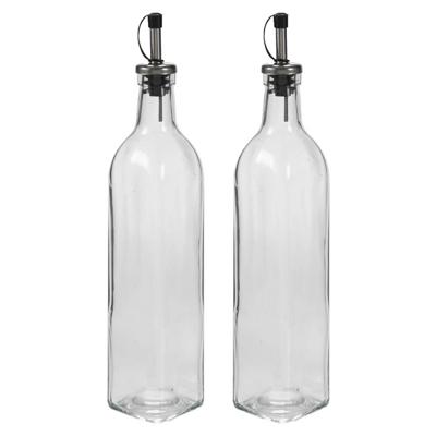 Olie en azijnset Vivalto Transparant Glas Siliconen Kristal 500 ml 5,7 x 29,5 x 5,7 cm 12 x 31 x 6 cm 2 Stuks