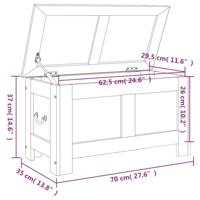 Opbergkist met deksel massief acaciahout bruin en wit - thumbnail