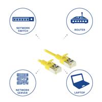 ACT DC7852 LSZH U/FTP CAT6A Datacenter Slimline Patchkabel Snagless | RJ45 Connectoren | Geel | 25 cm - thumbnail