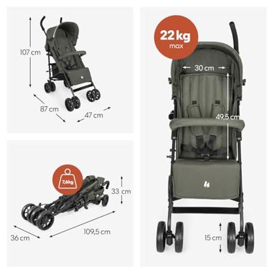 HAUCK - Kinderwagen - Fold N Care - 4 wielen - Olijfgroen