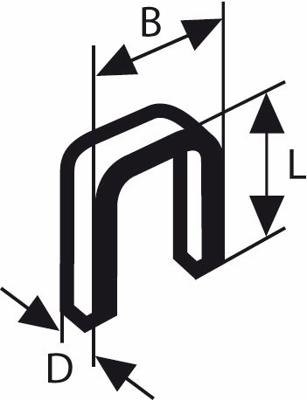 Bosch Accessories 1609200388 Nieten met smalle rug Type 55 1000 stuk(s) Afm. (l x b) 26 mm x 6 mm Bosch Accessories 1609200388 Nieten met smalle rug Type 55 1000 stuk(s) Afm. (l x b) 26 mm x 6 mm