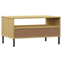 Salontafel met metalen poten OSLO 85x50x45 cm hout bruin - thumbnail