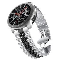 By Qubix - Compatible met Garmin Vivoactive 4 - Vivoactive 4L - Stalen band - Zilver/zwart - Compatible Garmin bandje - Bandbreedte: 20mm - thumbnail