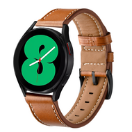 lederen bandje - Bruin - Samsung Galaxy Watch 4 - 40mm & 44mm - thumbnail