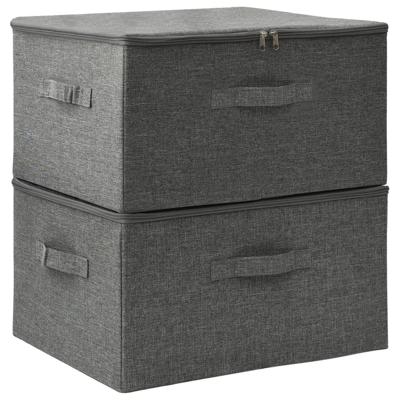 VidaXL Opbergboxen 2 st 43x34x23 cm stof antracietkleurig
