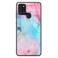 Samsung Galaxy A21s glazen hardcase - Marble colorbomb - thumbnail