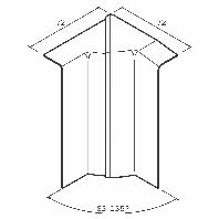 Electro Plint binnenhoek verstelbaar Zwart 115mm