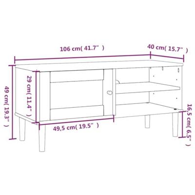 Tv-meubel SENJA 106x40x49 cm rattan massief grenenhout wit