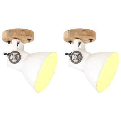 VidaXL Wand-/plafondlampen industrieel 2 st e27 20x25 cm wit VidaXL Wand-/plafondlampen industrieel 2 st e27 20x25 cm wit