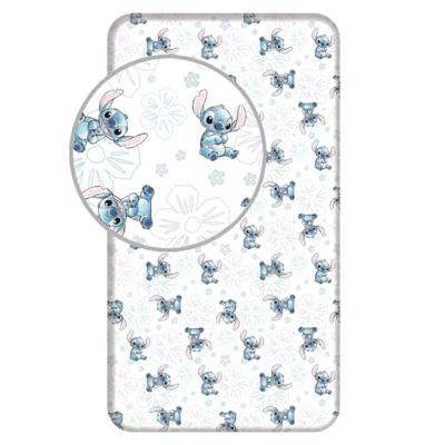 Stitch hoeslaken Ohana wit -Eenpersoons - 90 x 200 cm - Katoen
