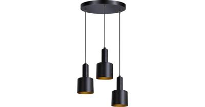 ETH Zwarte hanglampSledge 3-lichts zwart met goud - 05-HL4392-30