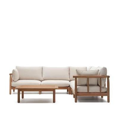 Kave Home 5-zits Hoek Loungeset 'Sacova' Eucalyptushout Kave Home 5-zits Hoek Loungeset 'Sacova' Eucalyptushout