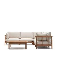 Kave Home 5-zits Hoek Loungeset 'Sacova' Eucalyptushout - thumbnail