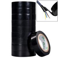 10 STKS 16mm waterdichte PVC isolerend Tare elektriciens elektrische tape (zwart) - thumbnail