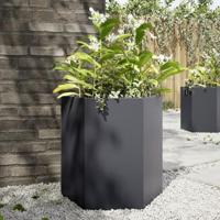VidaXL Plantenbak zeshoek 46x40x45 cm staal antracietkleurig - thumbnail