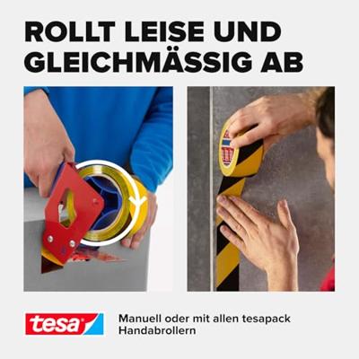 tesa PREMIUM 58130-00000-01 Markeringstape tesa Signal Geel, Zwart (l x b) 66 m x 50 mm 1 stuk(s)