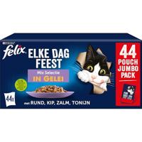 FELIX POUCH ELKE DAG FEEST IN GELEI MIX BOX TONIJN / ZALM / RUND / KIP 44X85 GR - thumbnail