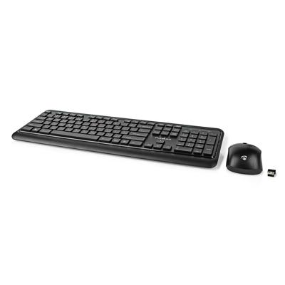 Nedis Muis en Toetsenbordset | Draadloos | USB | QWERTY | US Internationaal | 1 stuks - KBMCW100BKUS KBMCW100BKUS