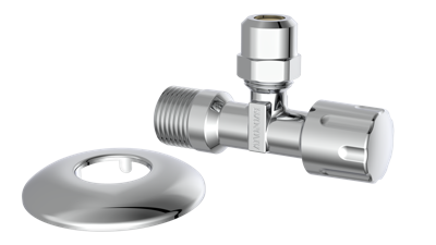 Kirchhoff Haakse-kraan, 1/2"ET x 3/8"ET x 10 mmQ, met rozet - 98480410