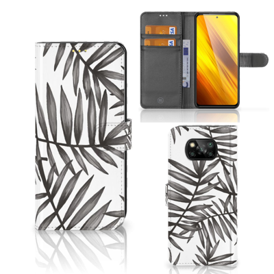 Xiaomi Poco X3 | Poco X3 Pro Hoesje Leaves Grey Xiaomi Poco X3 | Poco X3 Pro Hoesje Leaves Grey