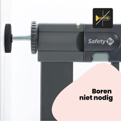 VEILIGHEID 1St Easy Close Kinderveiligheidsbarrière - Metaal - Zwart