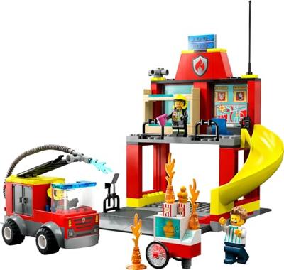 Lego City 60375 Brandweerkazerne en Brandweerwagen - thumbnail