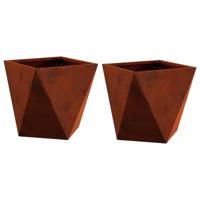 VidaXL Plantenbak 2 pcs roestig 30 x 30 x 30 cm cortenstaal - thumbnail