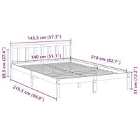 Bedframe extra lang zonder matras grenenhout wit 140x210 cm - thumbnail