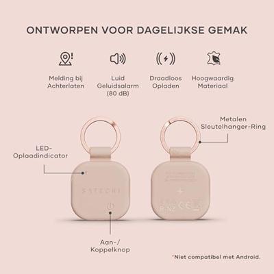 Satechi FindAll vegan-lederen sleutelhanger met FindMy - Desert Rose Satechi FindAll vegan-lederen sleutelhanger met FindMy - Desert Rose