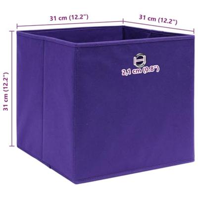 VidaXL Opbergboxen 10 st 32x32x32 cm stof paars
