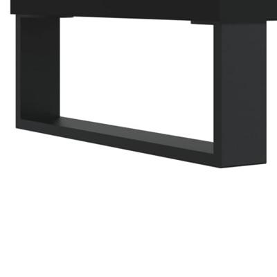 Platenkast 74,5x38x48 cm bewerkt hout zwart - thumbnail