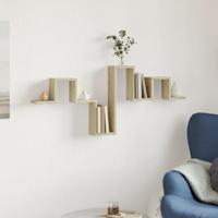 Wandschap 104,5x10x43 cm bewerkt hout sonoma eikenkleurig - thumbnail