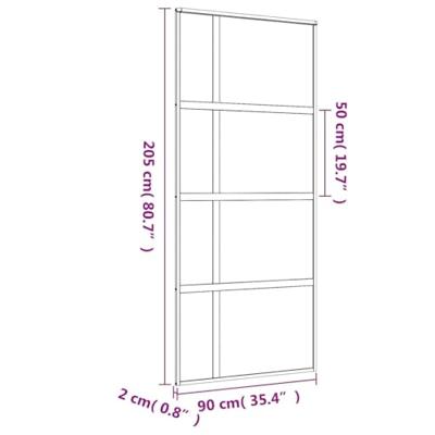 VidaXL Schuifdeur 90x205 cm helder esg-glas en aluminium goudkleurig