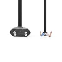 Nedis Stroomkabel | Euro Male | Open | Recht | Recht | Vernikkeld | 2.00 m | Plat | PVC | Zwart | Label - CEGL11700BK20 - thumbnail