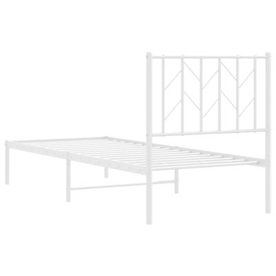 Bedframe met hoofdbord metaal wit 150x200 cm