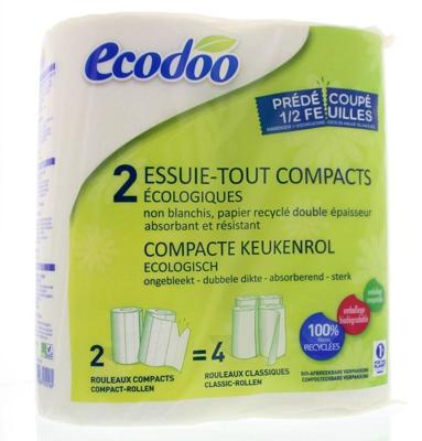 Ecodoo Keukenrol compact ecologisch bio 2 Stuks Ecodoo Keukenrol compact ecologisch bio 2 Stuks