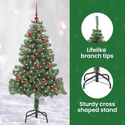 VidaXL Kerstboom met 150 led met standaard groen 150 cm pvc