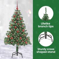 VidaXL Kerstboom met 150 led met standaard groen 150 cm pvc - thumbnail