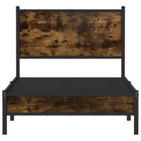 Bedframe zonder matras metaal gerookt eikenkleurig 75x190 cm - thumbnail