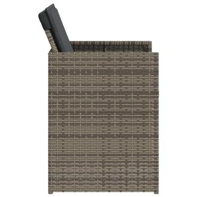Tuinstoelen 4 st met kussens poly rattan grijs - thumbnail